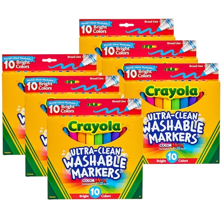Crayola Ultra-Clean Washable Bright, Broad Line, Color Max Markers, 60PK 58-7855